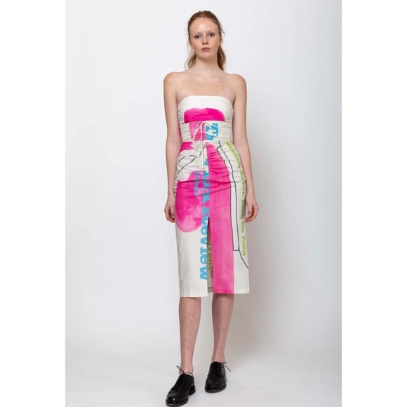 🎀SOLD🎀Rachel Comey Spina Painterly Publication Strapless Dress - Picture 2 of 10